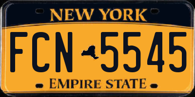 NY license plate FCN5545