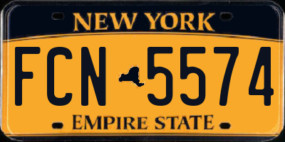NY license plate FCN5574