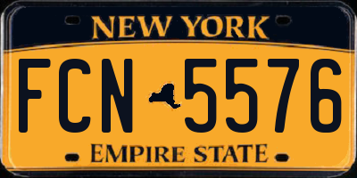 NY license plate FCN5576