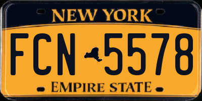 NY license plate FCN5578