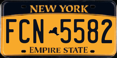 NY license plate FCN5582