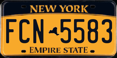 NY license plate FCN5583