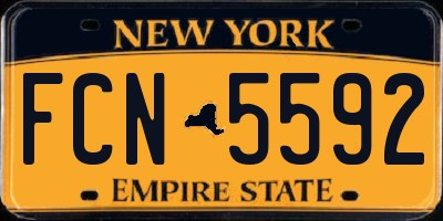NY license plate FCN5592
