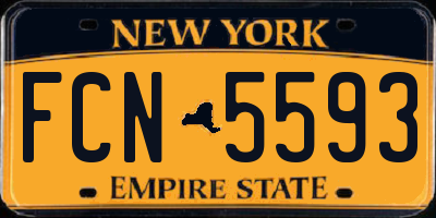 NY license plate FCN5593