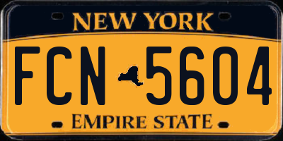 NY license plate FCN5604