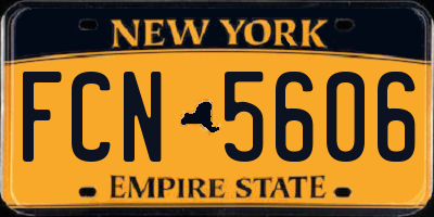 NY license plate FCN5606