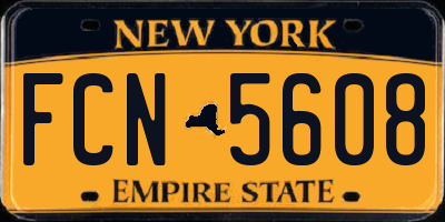 NY license plate FCN5608