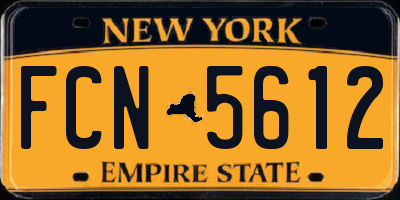 NY license plate FCN5612