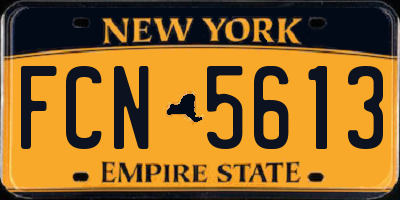 NY license plate FCN5613