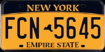 NY license plate FCN5645