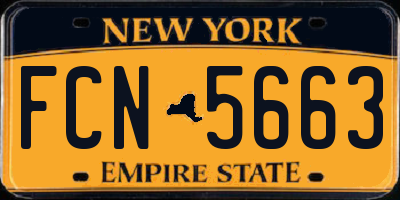 NY license plate FCN5663