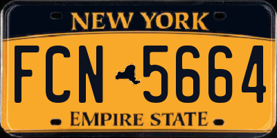 NY license plate FCN5664