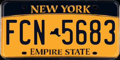 NY license plate FCN5683