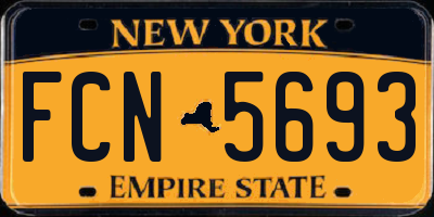 NY license plate FCN5693
