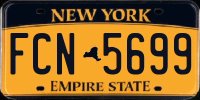 NY license plate FCN5699