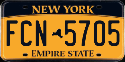 NY license plate FCN5705