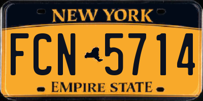 NY license plate FCN5714