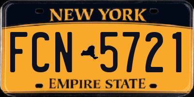 NY license plate FCN5721