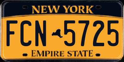 NY license plate FCN5725