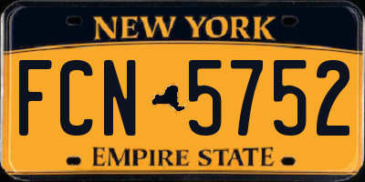 NY license plate FCN5752