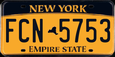 NY license plate FCN5753