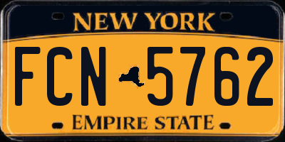NY license plate FCN5762