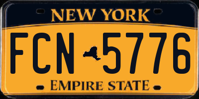 NY license plate FCN5776