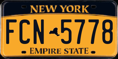 NY license plate FCN5778