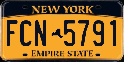 NY license plate FCN5791