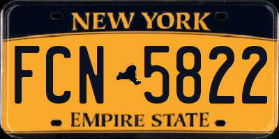 NY license plate FCN5822