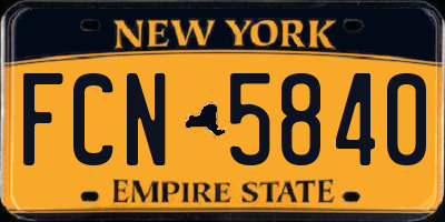 NY license plate FCN5840