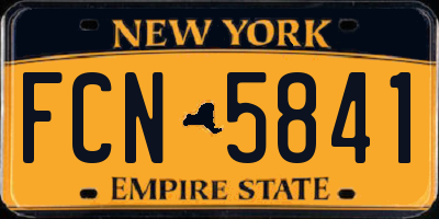 NY license plate FCN5841