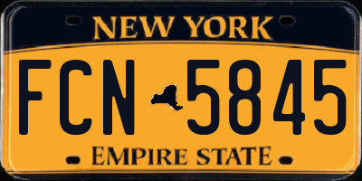 NY license plate FCN5845