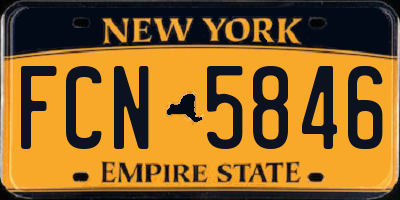 NY license plate FCN5846