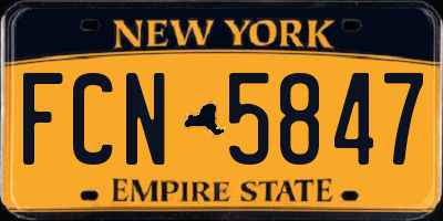NY license plate FCN5847