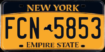 NY license plate FCN5853