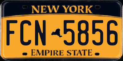 NY license plate FCN5856