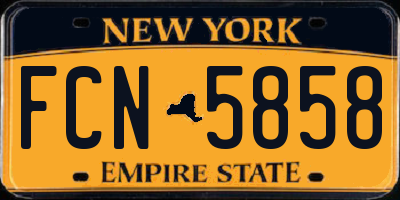 NY license plate FCN5858