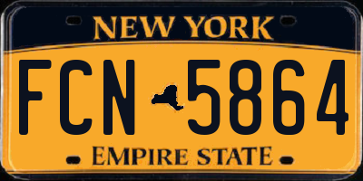 NY license plate FCN5864