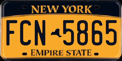 NY license plate FCN5865