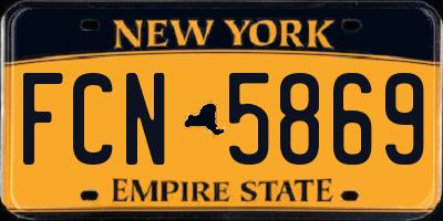 NY license plate FCN5869