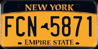 NY license plate FCN5871