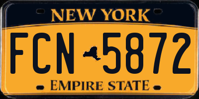 NY license plate FCN5872