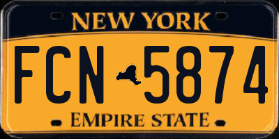 NY license plate FCN5874