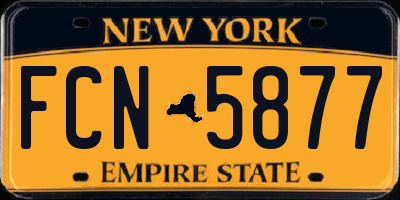 NY license plate FCN5877