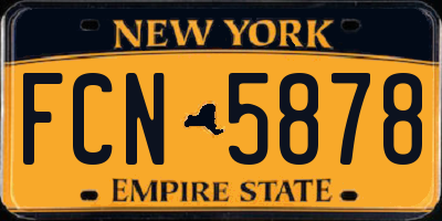 NY license plate FCN5878