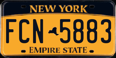 NY license plate FCN5883