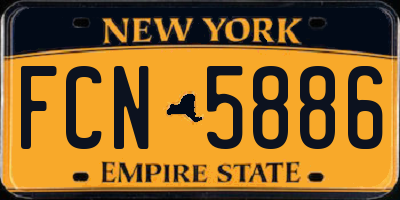 NY license plate FCN5886