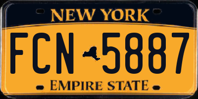 NY license plate FCN5887