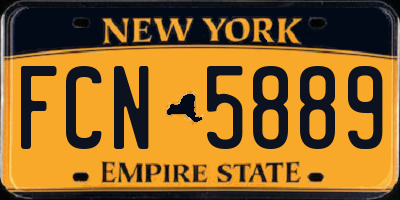NY license plate FCN5889